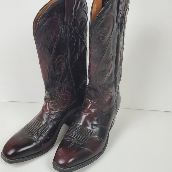 Dan Post dark red/black leather cowboy boots